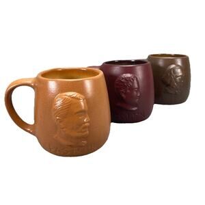 Vintage Founders Of Medicine Stoneware Mug Set of 3 Galen, Lister & Pasteur